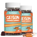2 Pack Sugar Free Ceylon Cinnamon Gummies 2000MG, Cinnamon Supplement mit Chrom und Cinnamon Bark, Vegan, Non-GMO, Gluten Free,120 Gummies