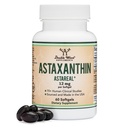 Astaxanthine 12mg Max Strength (uniquement breveté Astaxanthine (Astrareal) avec 70+ essais cliniques humains - la marque la plus étudiée au monde)