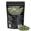 Go Nutra spiruline biologique Chlorella Comprimés 50/50 Mélange de spiruline nutritive - Protéine végétalienne, chlorophylle, enzymes 500mg Chaque Chlorella spiruline Comprimés, 720 Nombre, 4 mois d'approvisionnement