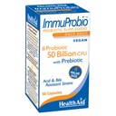 HealthAid ImmuProbio 60 capsules - 50 milliards d'UFC avec des souches prébiotiques, une fois par jour, résistantes à l'acide et à la bile, végane