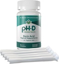 pH-D Feminine Health Support - Boric Acid Starter Bundle - pH-D Borsäure Vaginal Suppositorien 36 Zähler und 5 Vaginal Suppositorien Applikatoren