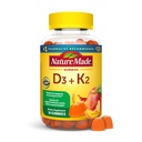 Nature faite de vitamine D3 K2 Gommies, vitamine D 5000 UI par portion pour os, dents, muscles et crèmes, 50 vitamines gommy, 25 jours d'approvisionnement
