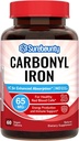 Carbonyl Iron, mit natürlichem Vitamin C, sanft auf den Stomach, hohe Absorption, für rote Blutzellenfunktion, Energieunterstützung, Vegan, 60 Tabs