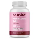 Acide alpha lipoïque 600mg (par gélule) avec Biotine pour améliorer l'absorption (120 capsules végétariennes) Pas de remplissage - Pas de stéarate - Pas d'agents de débit