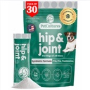PetCultures Poudre Tribiotique de la hanche et de l'articulation, un supplément de topper alimentaire soutenant la mobilité des chiens avec la glucosamine et la chondroïtine probiotique, prébiotique et postbiotique - Fabriqué aux États-Unis