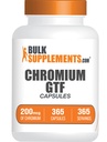 BulkSupplements.com Capsules de chrome GTF - Supplément minéral, GTF Chrome 200mcg - Sans gluten, 1 Capsule par portion, 365 Capsules (paquet de 1)