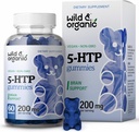 Wild & Organic 5-HTP 200mg Mood Gummi - L-Tryptophan für Entspannung und natürliche Beruhigung - 5 HTP Ergänzung für Gehirnunterstützung - 60 Vegan, Non-GMO 5HTP Gummies