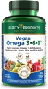 Produits de pureté Omega 3-6-9 Formule végétarienne et végétarienne - 5 % en 1 $ Complexe d'acide gras essentiel - Omega à base végétale formulé scientifiquement 3 6 9 Acides gras essentiels (AFE) - à partir de (60)