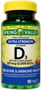 Extra Strength Vitamin D3 Fast Dissolve Tabletten Nahrungsergänzung, 125 Mcg (5.000 IU), Erdbeeren Geschmack, 90