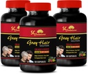 Energy Pills - Anti-Gray Hair Solution - für Männer und Frauen - Folsäure, Biotin, Pantothensäure, Catalse, Pferdeschwanz, Saw Palmetto, PABA, L-Tyrosin, Nettle, Chlorophyll, Fo Ti, Gerste 3B 180 Caps