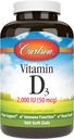 Carlson - Vitamin D3, 2000 IU (50 mcg), Knochengesundheit, Muskelgesundheit, Cholecalciferol, Vitamin D Nahrungsergänzungsmittel, Vitamin D3 Weichgele, 360 Softgele