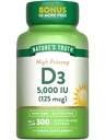 Nature's Truth Vitamin D3 5000 IU (125 mcg) | 300 Softgels | Hohe Potenz Vitamin D | Nicht-GVO und Glutenfreie Ergänzung