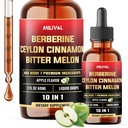 10in1 Flüssigkeitstropfen Berberine mit Ceylon Cinnamon Bitter Melon Turmeric Ginger Gymnema Sylvestre und mehr - 2 Fl Oz