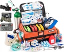 Scherber Fully-Stocked Premium First Responder Tasche | HSA/FSA genehmigt | Large Pro EMT/EMS Trauma, Bleeding & Oxygen Medical Kit | CAT Tourniquet, HyFin Chest Seal & 260+ First Aid Supplies (Orange)