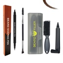 Remplissage de crayon de barbe pour les hommes, Kit de remplissage de plume de barbe Hysotok, WaterProof Sweat Proof Long Lasting Remplissage de barbe, Brosse de barbe à deux extrémités pour les hommes Forme de réparation de moustache (brun foncé)