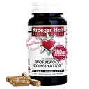 Kroeger Herb Products, Wormwood Herb, Black Walnut, Clove, Quassia, Worm Wood Detox Cleanse - Capsules végétariennes, non-OGM, sans gluten, sans conservateurs ou remplisseurs - 100 capsules, fabriqués aux États-Unis