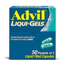Advil Liqui-Gels analgésique et réducteur de fièvre, médicament pour la douleur pour adultes avec l'ibuprofène 200mg pour les maux de tête, les maux de dos, la douleur menstruelle et le soulagement de la douleur articulaire - 50x2 Capsules remplies liquide