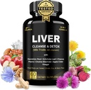 32 en 1 Nettoyez le foie et la formule de réparation avec vinaigre de cidre de pomme, supplément de chardon de lait, artichaut, supplément de racine de dandelion - Support et réparation du foie à base de plantes non OGM et végétaliens
