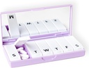 PORT X POLISH Designer Organisateur hebdomadaire de boîtes à pilules (Single 1X Daily, Lilac)