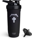 Smartshake Rockband Reforce Edelstahl Protein Shaker Bottle 900 ml | 30 oz - Lecksichere Schraub Lid - BPA Free – Unisex - Metallica, Master of Puppets Logo auf Flaschen