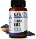 RAWYA Nutrition Extrait de graines noires, Nigella Sativa, poudre de graines de cumin noir, 500 mg Chacun, favorise le mieux-être, la flexibilité et la peau radiante, halal, végétalien, pur et supplément naturel - 120 capsules végétaliennes