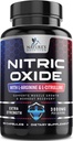 Booster d'oxyde nitrique Extra Strength 3000mg - 3X Strength L-Arginine & Citrulline, Meilleurs suppléments d'oxyde nitrique pour les hommes, soutient les muscles, la santé cardiaque, supplément énergétique, mis en bouteille aux États-Unis, 60 Capsules