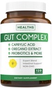 Support Candida (120 capsules) - Acid Caprylique, huile d'origan et probiotiques aident à maintenir des niveaux déjà normaux de levure et de candida - Végétarien, Supplément intestinal non-OGM - Nettoyant Gut (pas de pilules)
