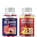 MAV NUTRITION Nacht Zeit Fat Burner Gummies und Apple Cider Essig Gummis | Nacht, Metabolismus Boost & Weight Management Gummy Bundle | 30 Servis Jede