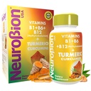 Neurobion Curcumin curcuma 650 mg supplément à base de plantes pour le soutien antioxydant, supplément curcuma ultra-potent à haute absorption complexe multivitamines avec B12, 40 capsules
