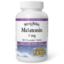 Stress-Relax Melatonine 3 mg par Facteurs Naturels, Aide Naturelle au Sommeil, Réinitialise le Cycle du Sommeil, 180 comprimés à croquer (180 portions), Saveur de menthe poivrée