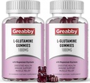 L Glutamine 1000mg Glumies - Relief musculaire et soutien immunitaire, supplément acide amino avec glycinate de magnésium, végétalien et non-OGM, sans gluten (compte 120)