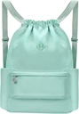 Zeichnen Rucksack mit nassem Pocket Gym Rucksack Wasserbeständige Cinch String Bag Strand Swim für Frauen Männer