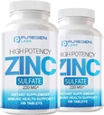 Puregen Labs Sulfate de zinc 220 mg Comprimés de complément alimentaire - 100 Compte (paquet de 2)