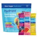 Hydratant - Pack de variétés de poudre d'hydratation, 30 packs individuels de réhydratation instantanée sans sucre d'électrolyte - Zéro mélange de boisson de sucre pour une utilisation quotidienne, des voyages et des séances d'entraînement