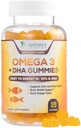 Gommies d'huile de poisson Omega 3 - Supplément Gommy Omega 3 santé cardiaque avec haute absorption DHA et EPA, joint de force supplémentaire et soutien du cerveau, huile de poisson délicieuse orange saveur Vitamine de la nature - 120 Gommies