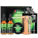 Kit d'entretien de la barbe - Contient (1) chacune des huiles de la barbe (Sandalwood & Unscented), Baume de croissance de la barbe de biotine, peigne et ciseaux pour le toilettage et le triming - Soins de la barbe Cadeaux papa pour les hommes lui papa mari