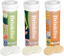 Drinklits Daily Hydration Variety Pack (3) Tube Bundle | Ginger-Lime + Lemon-Lime + Orange | Electrolyte Tablets – 0g Sugar – Great Taste | 30 Servings - 10 Tablets Per Tube
