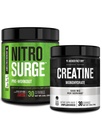Supplément préentraînement de l'usine Jacked NITROSURGE (Cherry Limeade) Poudre monohydratée de créatine (150g) pour la croissance musculaire, la force accrue, l'énergie accrue