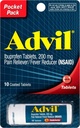 Comprimés enduits advil analgésique et réducteur de fièvre, Ibuprofène 200mg, 12 x 10 Nombre, bouteille de voyage