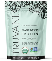 Truvani Vegan Pea Protein Powder | Mint Chocolate | 20g Organic Plant Based Protein Per Serving | 20 Servings | Keto | Gluten & Dairy Free | Low Carb | No Added Sugar