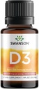 Swanson Vitamine D3 gouttes liquides 400 Iu (50 mcg) 1 fl once (29,6 ml) Liquide