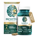NEURIVA Supplément au cerveau nootrope testé cliniquement pour l'alerte mentale, la mémoire, le focus et la concentration, Cognivive, Neurofactor, Phosphatidylsérine, Vitamines B6 B12, 60 capsules