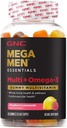 GNC Mega Homme Essentiel Multi Plus - Omega 3 Gummy, 60 ct