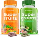 Vitamax Super Fruit and Vegetable Supplements – Whole Superfood Vitamins & Minerals – 90 Veggie and 90 Fruit Capsules for Women, Men, and Kids - Soy Free – Made in The USA