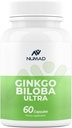NUMAD Ginseng (600mg) + Ginkgo Biloba (120mg) 60 Kapseln Extrastärke Nootropics Gehirnunterstützungsergänzung für Speicher & Fokus