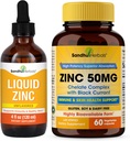 Sandhu Herbals Liquid Zinc Drops 4 Oz & Zinc Capsules 60 Complètement de Compte.