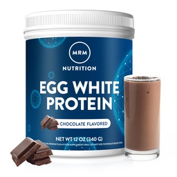 MRM Nutrition Egg White Protein - Sugar Free Chocolate Flavored Powder, 23g Fat-Free Protein with Digestive Enzymes, Free of Dairy, Gluten, and Soy, High Biological Value - 10 Servings