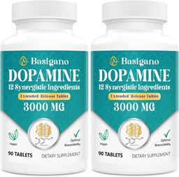 Supplément à la dopamine naturelle - sans gluten - 90 comprimés (paquet de 2)