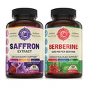 Extrait de safran pur et berbère premium (une bouteille chacun). Supporte l'humeur, l'énergie, la fonction métabolique. États-Unis Fait.