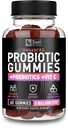 Gummies probiotiques pour les adultes et les enfants (60 comtes) 5 milliards UFC avec antioxydants biologiques de baies et vitamine C pour le soutien immunitaire et la digestion gomme- Prébiotiques et probiotiques pour les femmes Gummies